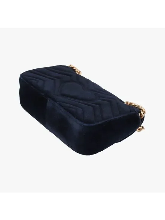 Gucci GG Marmont Black Multicolor Velour Messenger Bag - Picture 6 of 16